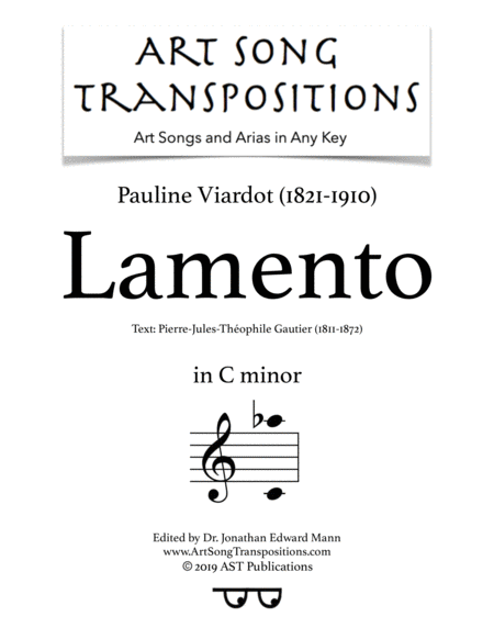 Free Sheet Music Lamento C Minor
