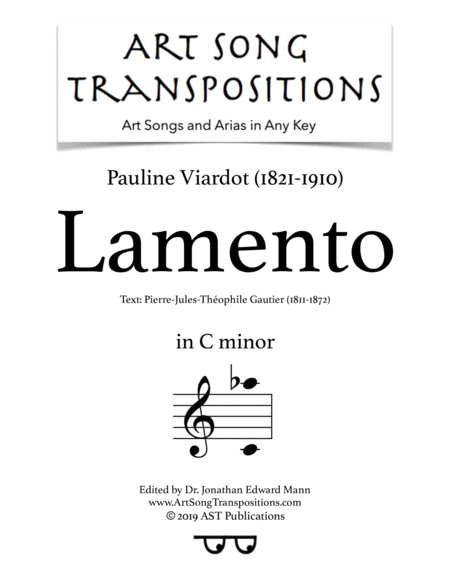 Lamento C Minor Sheet Music