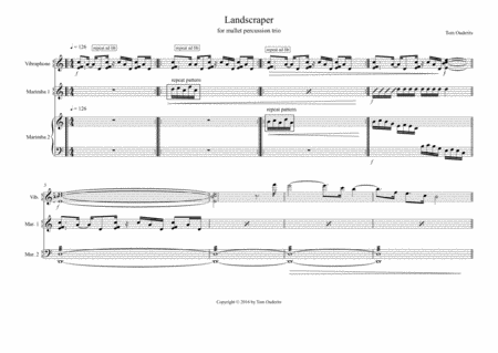 Landscraper Percussion Trio For Vibraphone And Two Marimbas Sheet Music