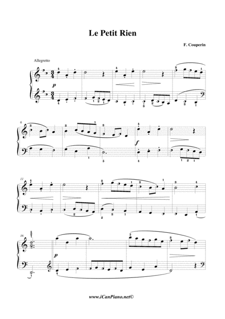 Free Sheet Music Lapetiterien Couperin Icanpiano Style