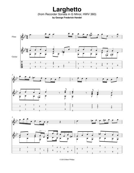 Free Sheet Music Larghetto From Recorder Sonata In G Minor Hwv 360