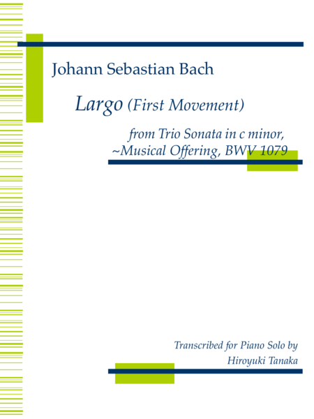 Largo From Trio Sonata In C Minor Musical Offering Bwv1079 Sheet Music