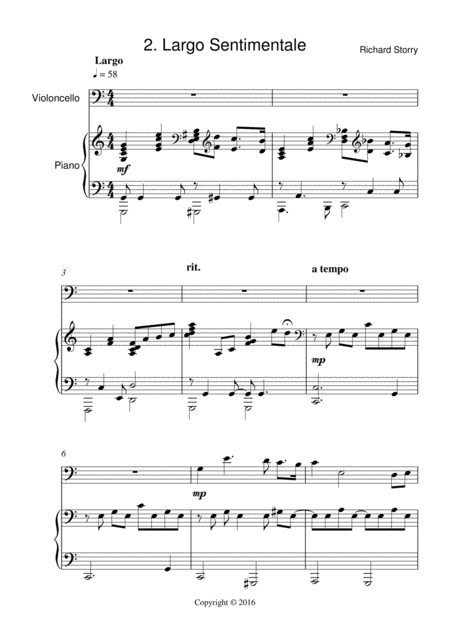 Free Sheet Music Largo Sentimentale