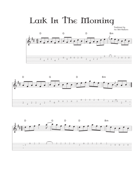 Free Sheet Music Lark In The Morning For Guitar Solo