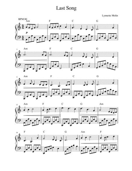 Last Song Easy Piano With Added Chords Sheet Music