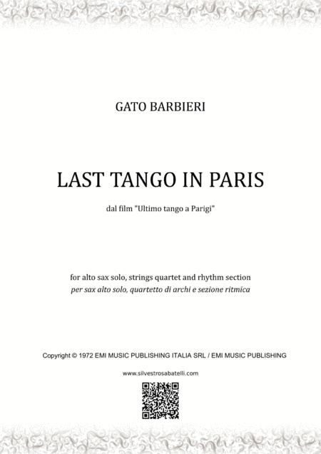 Last Tango In Paris Ultimo Tango A Parigi Main Title Sheet Music