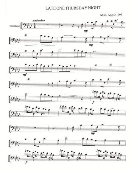 Late One Thursday Night Sheet Music