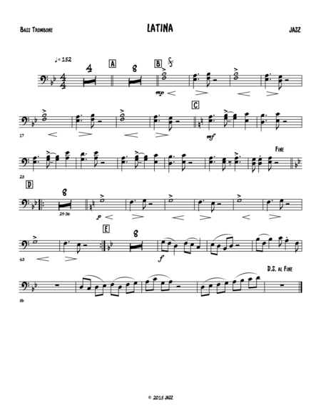 Free Sheet Music Latina Bass Trombone