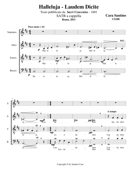 Laudadem Dicite Choir Satb A Cappella Sheet Music