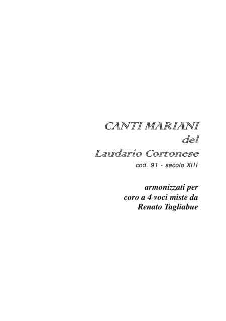 Laudario Cortonese 6 Laude Look Inside Arr For Satb Choir Sheet Music