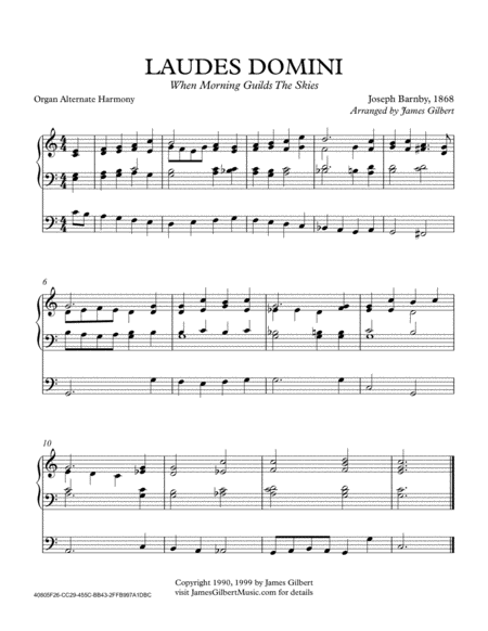 Free Sheet Music Laudes Domini When Morning Guilds Ora