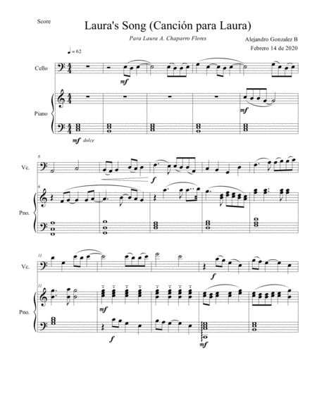 Free Sheet Music Lauras Song