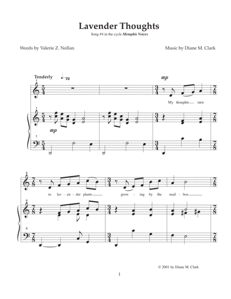 Free Sheet Music Lavender Thoughts D Dorian