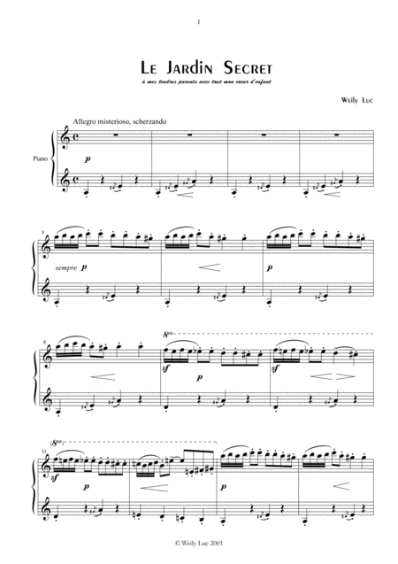 Le Jardin Secret For Solo Piano Sheet Music