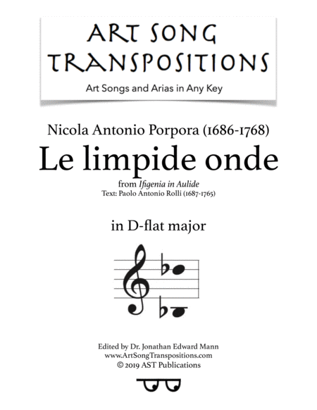 Le Limpide Onde D Flat Major Sheet Music