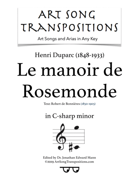 Free Sheet Music Le Manoir De Rosemonde C Sharp Minor