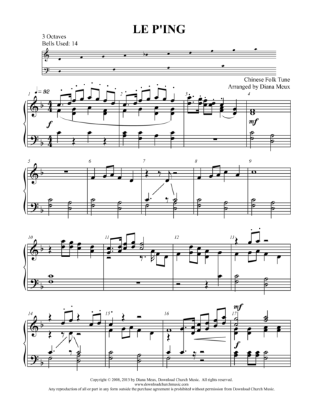 Free Sheet Music Le P Ing Handbells Or Handchimes Anthem 3 Octaves