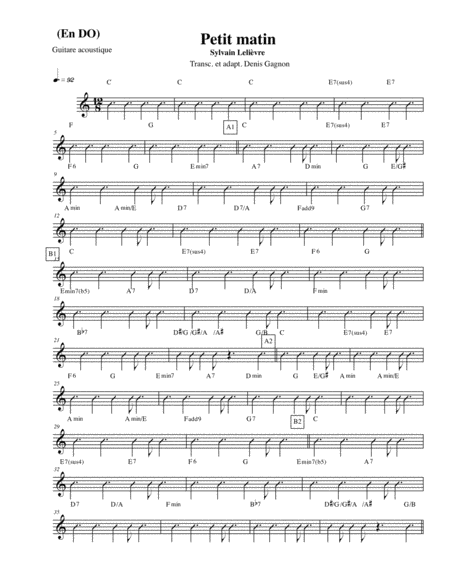 Free Sheet Music Le Petit Matin Score Et 4 Partitions