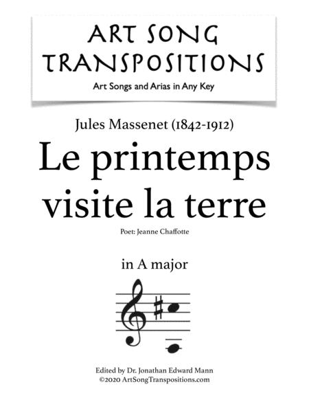 Le Printemps Visite La Terre Transposed To A Major Sheet Music