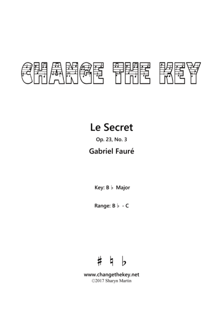 Free Sheet Music Le Secret Bb Major