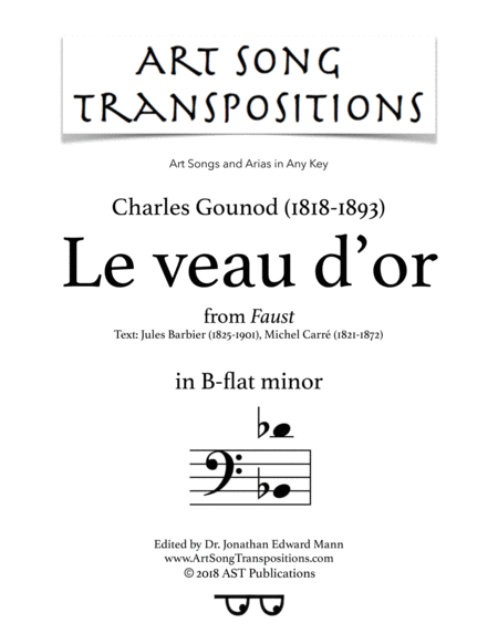 Le Veau D Or B Flat Minor Sheet Music