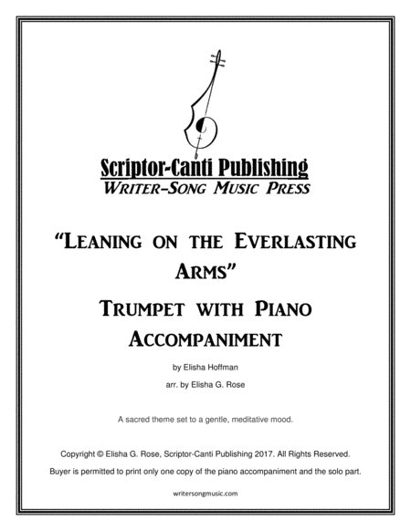 Free Sheet Music Leaning On The Everlasting Arms Trumpet
