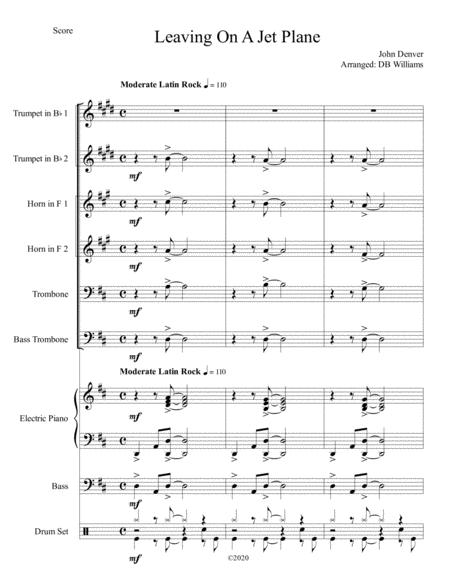 Leaving On A Jet Plane Brass Sextet Sheet Music