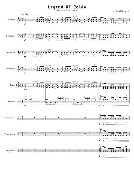 Legend Of Zelda Indoor Drumline Sheet Music