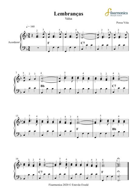 Free Sheet Music Lembranas Porca Via Partitura Para Acordeon Sheet Music For Accordion