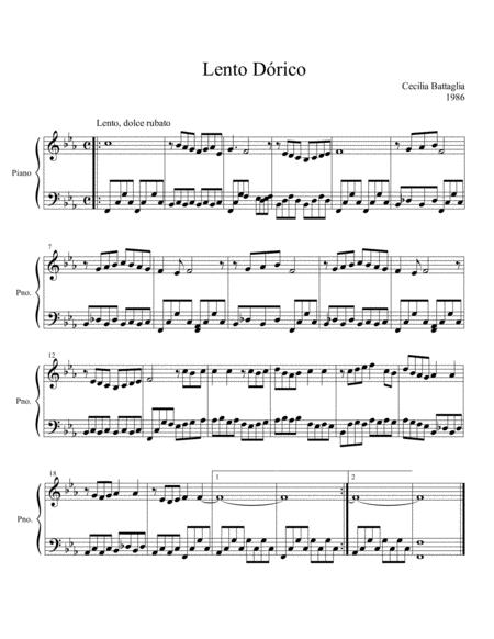 Free Sheet Music Lento Drico Piano Solo