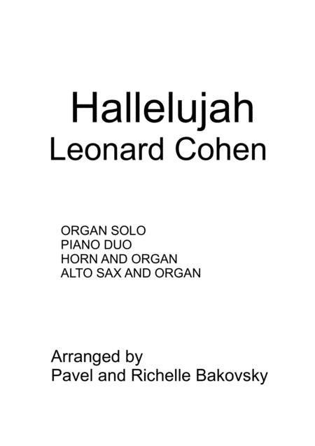 Free Sheet Music Leonard Cohen Hallelujah For Piano Duet And Solo Instruments