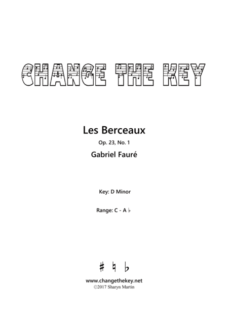 Les Berceaux D Minor Sheet Music