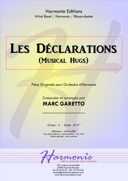 Les Dclarations Musical Hugs Sheet Music