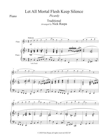 Let All Mortal Flesh Keep Silence Flute Piano Piano Part Sheet Music