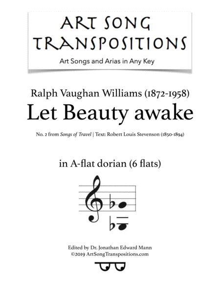 Let Beauty Awake A Flat Dorian 6 Flats Sheet Music