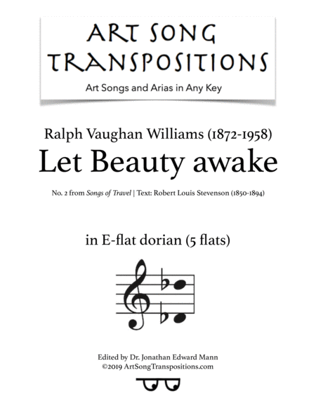 Let Beauty Awake E Flat Dorian 5 Flats Sheet Music