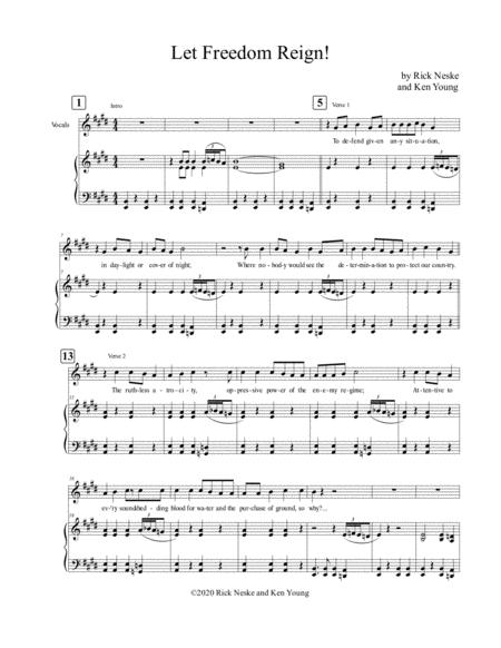 Let Freedom Reign By Rick Neske And Ken Young Sheet Music