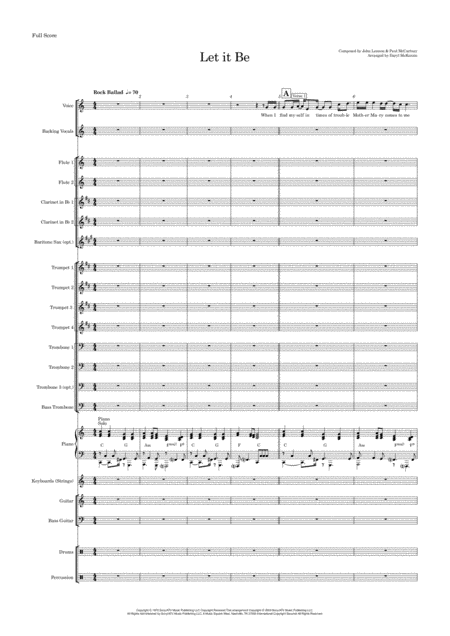 Let It Be Vocal With Big Band Key Of C Sheet Music