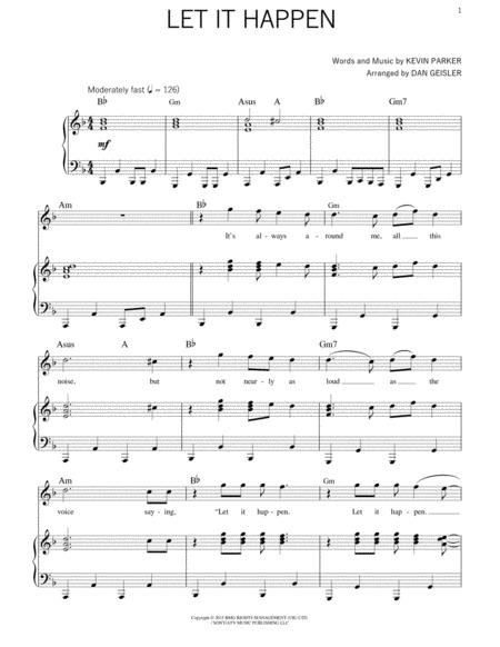 Let It Happen Tame Impala Sheet Music