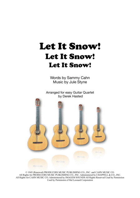 Free Sheet Music Let It Snow For Easy Guitar Quartet