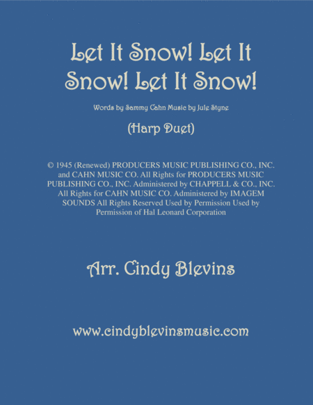 Let It Snow Let It Snow Let It Snow Arranged For Harp Duet Sheet Music