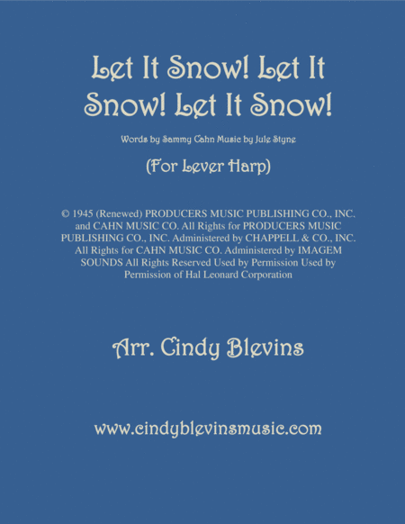 Let It Snow Let It Snow Let It Snow Arranged For Lever Harp Sheet Music