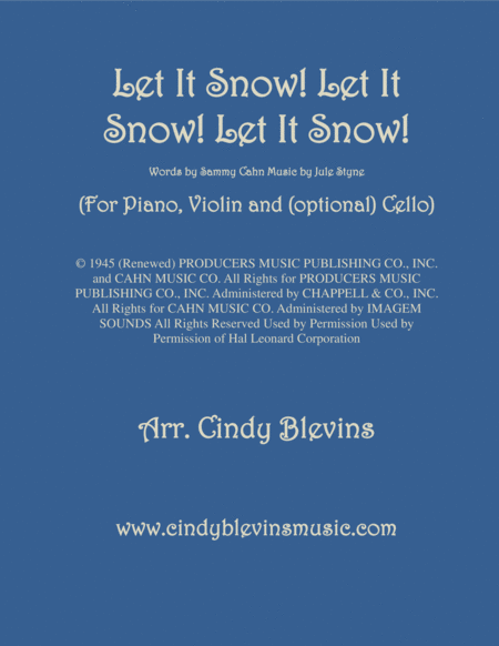 Free Sheet Music Let It Snow Let It Snow Let It Snow Arranged For Piano Violin And Optional Cello