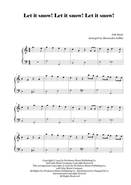 Let It Snow Let It Snow Let It Snow Christmas Easy Piano Solo Sheet Music