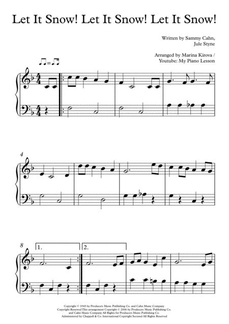 Let It Snow Let It Snow Let It Snow Easy Piano Solo In Easy To Read Format Sheet Music