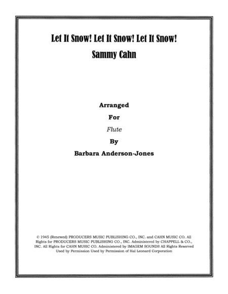 Let It Snow Let It Snow Let It Snow Flute Duet Sheet Music