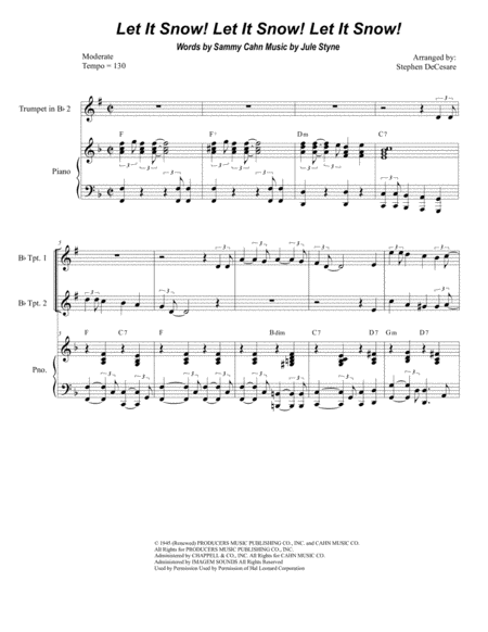 Let It Snow Let It Snow Let It Snow For Brass Quartet Sheet Music