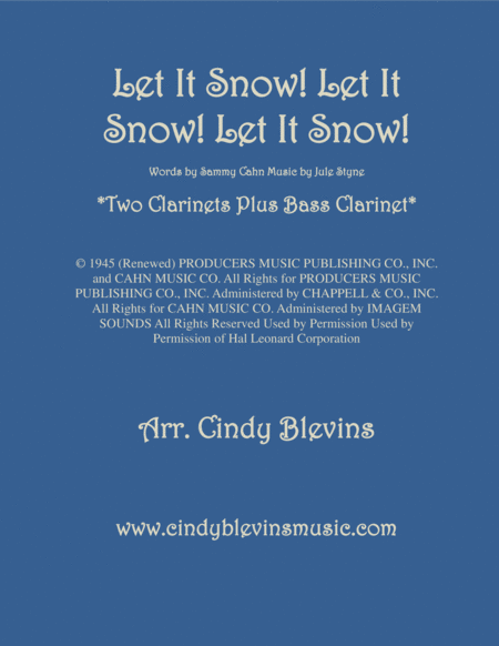 Let It Snow Let It Snow Let It Snow For Two Clarinets And Bass Clarinet Sheet Music