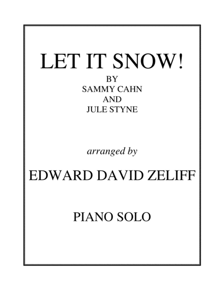 Free Sheet Music Let It Snow Piano Solo