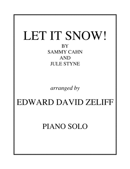 Let It Snow Piano Solo Sheet Music